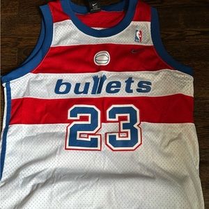 Stitched Michael Jordan Bullets NBA Jersey - white